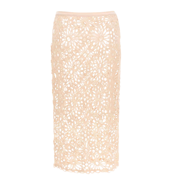 Baby Pink Straight Skirt To The Knee