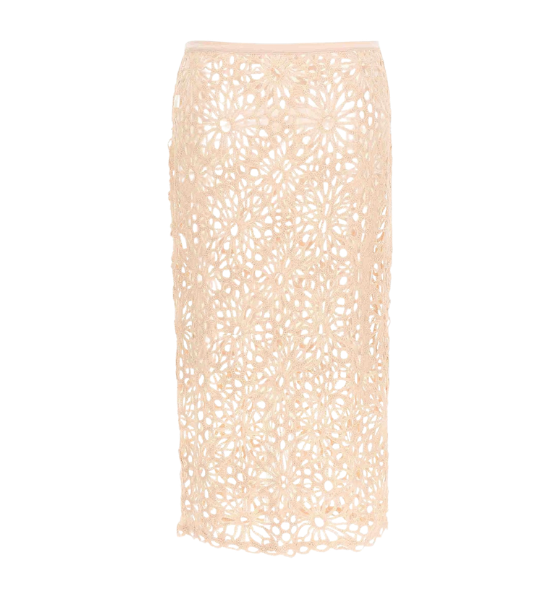 Baby Pink Straight Skirt To The Knee