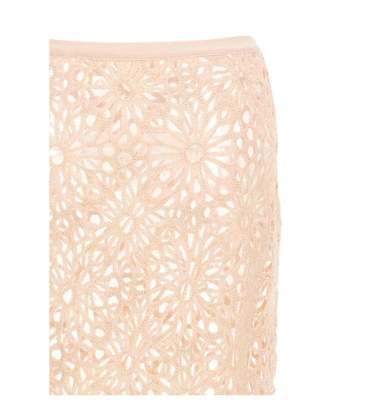 Baby Pink Straight Skirt To The Knee