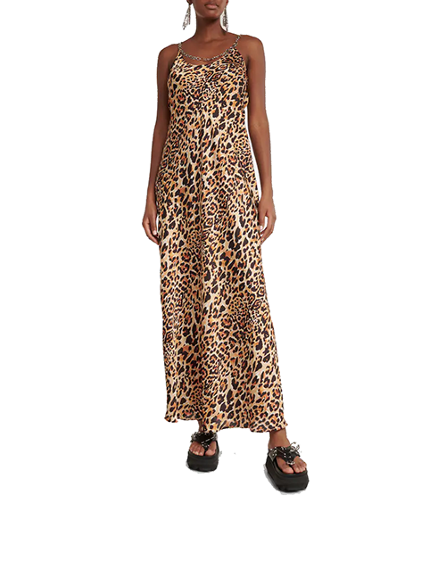 Leopard Long Robe Dress