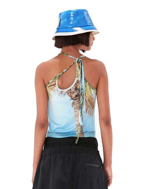 Blue Halterneck Top