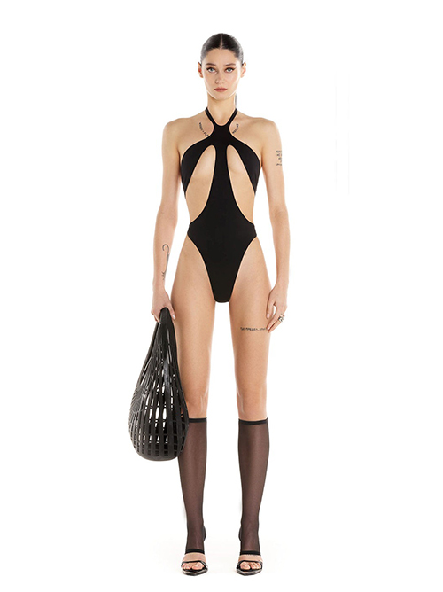 Black Halterneck Swimsuit