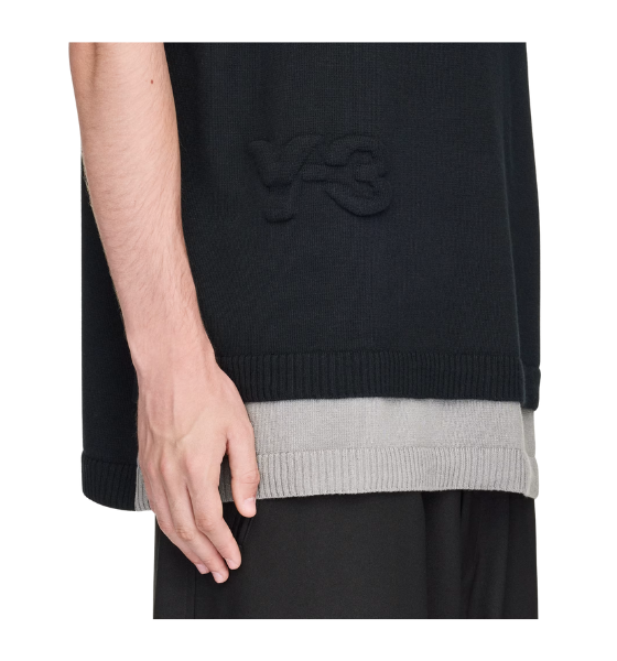 Black U Logo Knit Vest