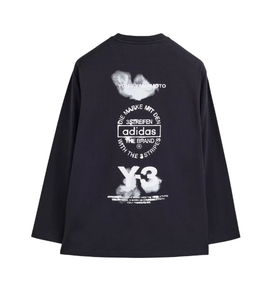 Black Y-3 Gfx Longsleeve Tee