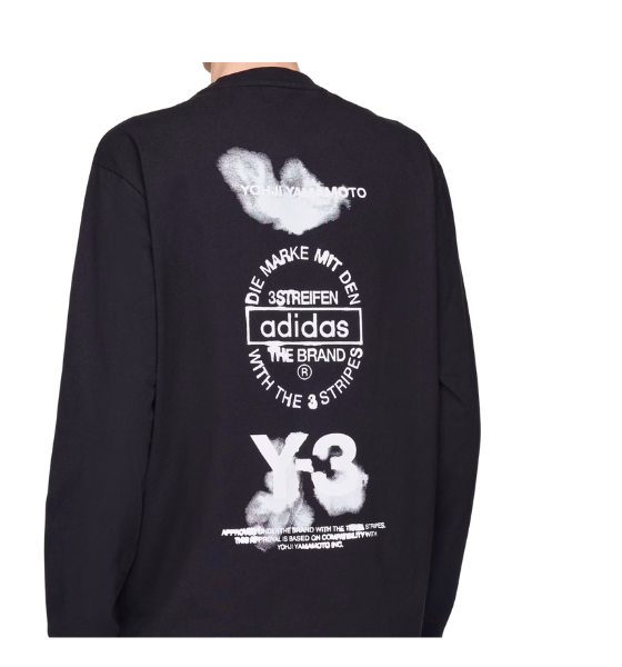 Black Y-3 Gfx Longsleeve Tee