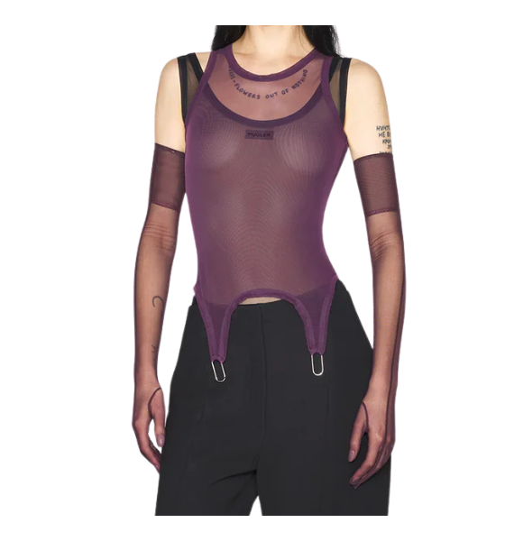 Burgundy Layered Garter Tank Top