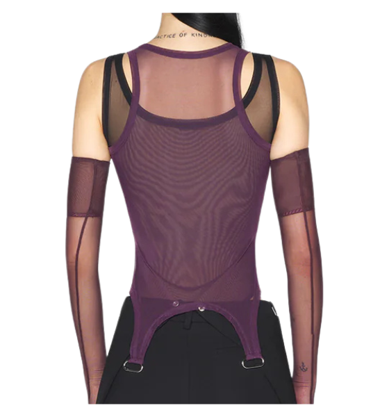 Burgundy Layered Garter Tank Top