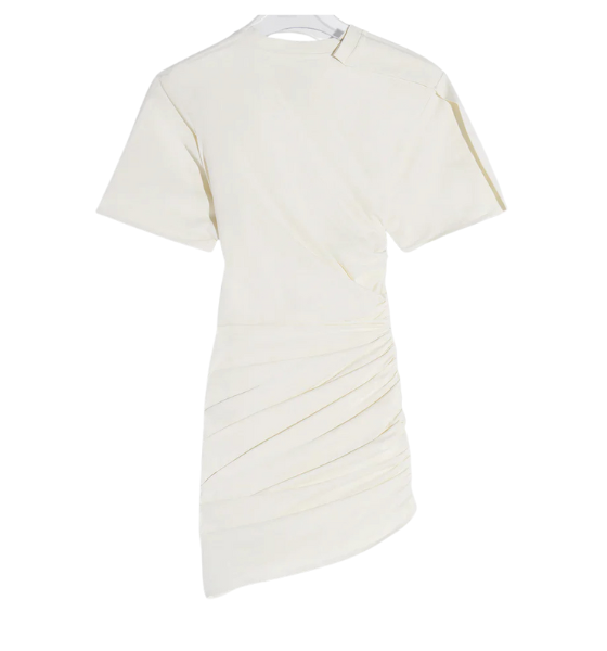 Bone Assymetric Robe Dress
