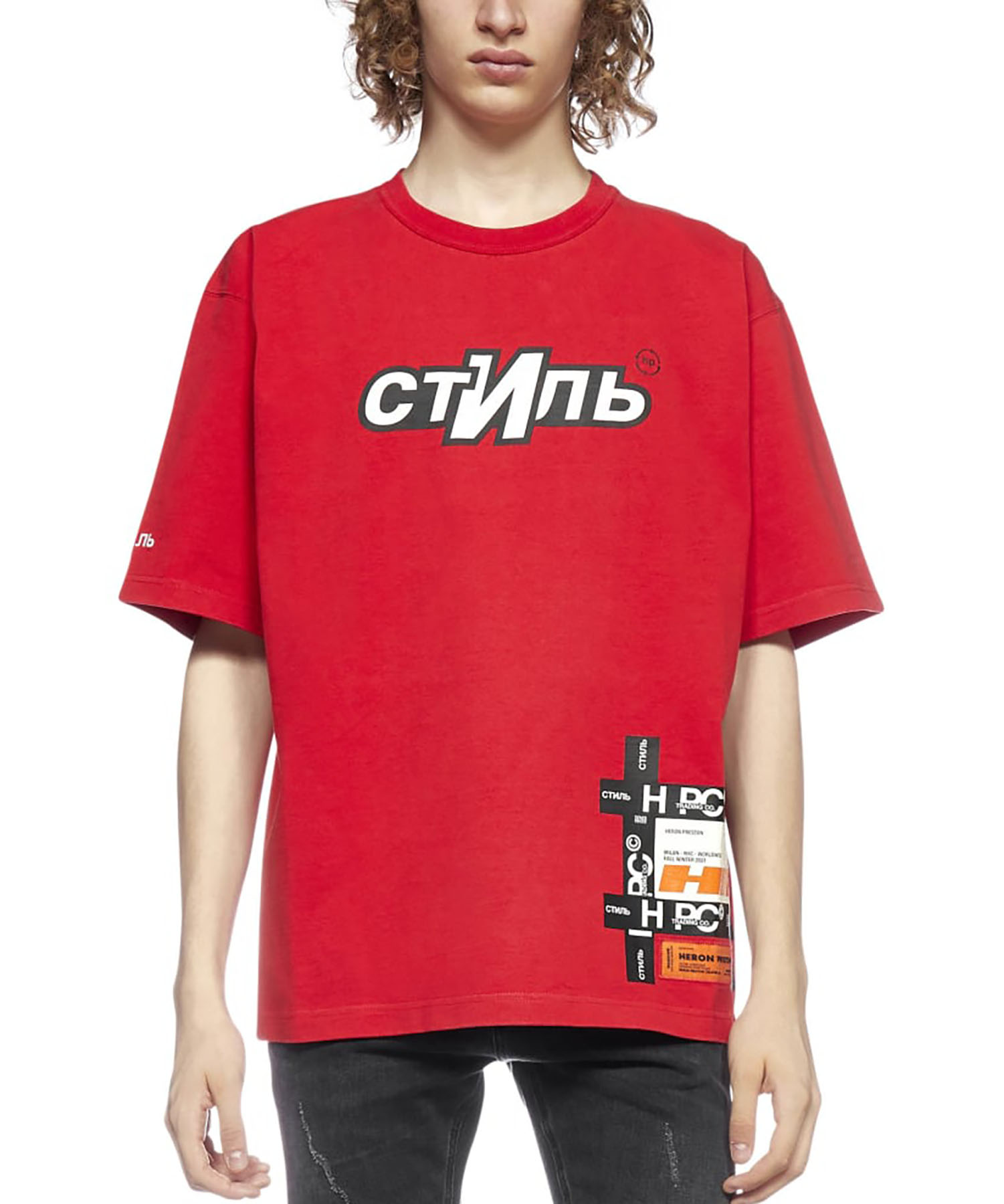 Oversized Sport Red White T- shirt