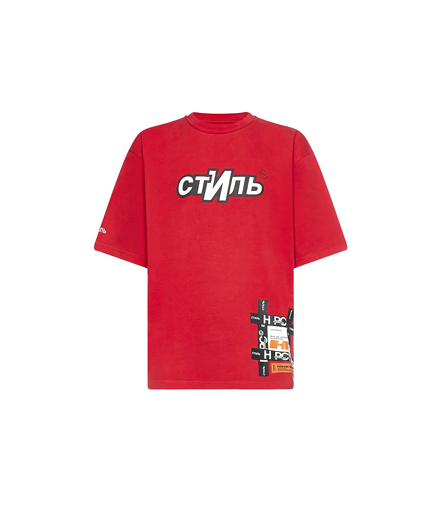 Oversized Sport Red White T- shirt