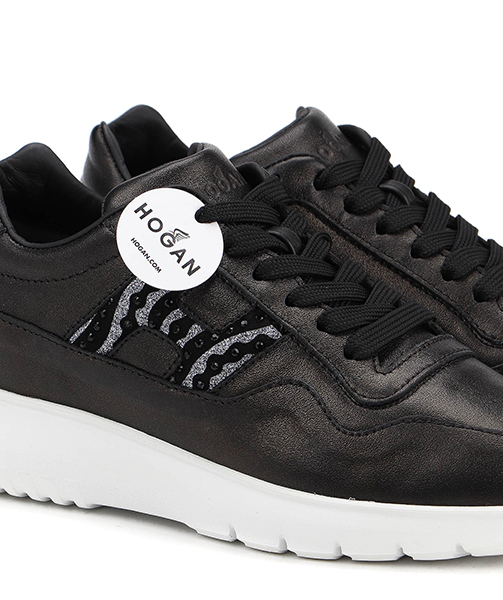 HOGAN INTERACTIVE3 ONDE GLIT+STRASS OHO ARGENTO NERO