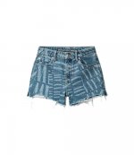 Alexander Wang Logo Print Bite Medium Washed Indigo Shorts