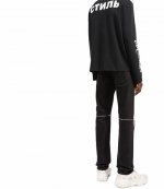 Flaming Skull LS Tee Black White