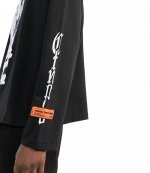 Flaming Skull LS Tee Black White