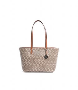 Bryant Medium Zip Brown Logo Tote
