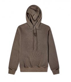 Essential Terry Washed Cola Hoodie With Puff Paint Logo