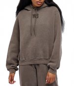 Essential Terry Washed Cola Hoodie With Puff Paint Logo