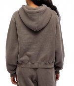 Essential Terry Washed Cola Hoodie With Puff Paint Logo