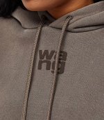 Essential Terry Washed Cola Hoodie With Puff Paint Logo