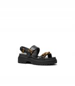 Kailey Black Lug Flat Sandal