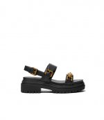 Kailey Black Lug Flat Sandal