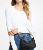 Black Jet Set Charm Shoulder Bag With Gold Chain