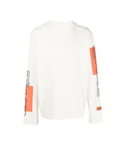Gothic Color Blocks LS Tee White Orange