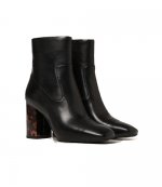 Marcella Black Leather Flex Bootie