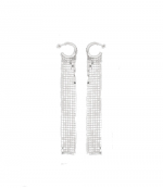 Pixel Silver Long Hoop