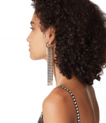 Pixel Silver Long Hoop