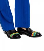 Womens Black Elastic Loafer