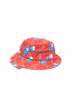 Red Assymetric Bucket Hat