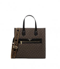 Black Logo Brown Tote Bag