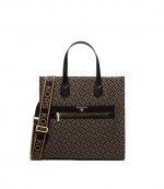 Black Logo Brown Tote Bag