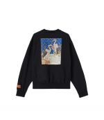 Medieval Heron Crewneck Black White