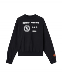 Medieval Heron Crewneck Black White