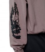Flaming Skull Crewneck Grey Black