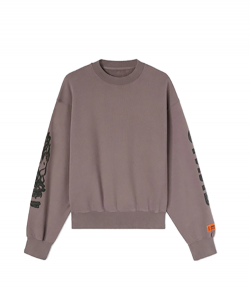 Flaming Skull Crewneck Grey Black
