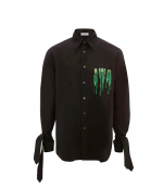 JWA Slime Classic Fit Green Logo Black Shirt
