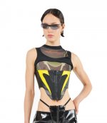 Racing Corset Top Yellow