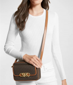 Medium Chain Swag Brown Logo Camera Crossbody
