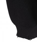 Shredded Knit Crewneck Black White