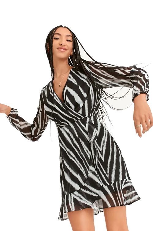 DKNY Black White Dress
