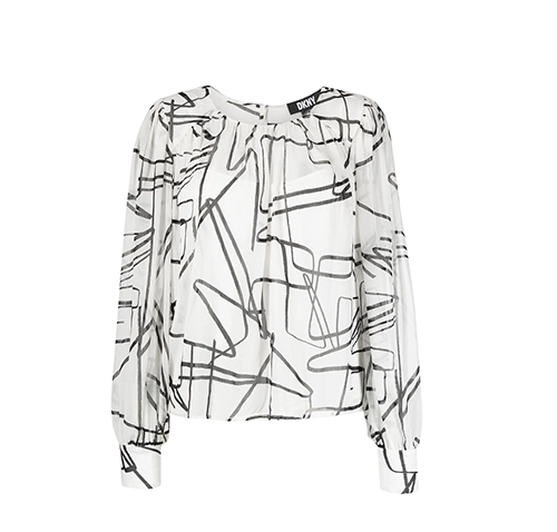 DKNY White Black Top
