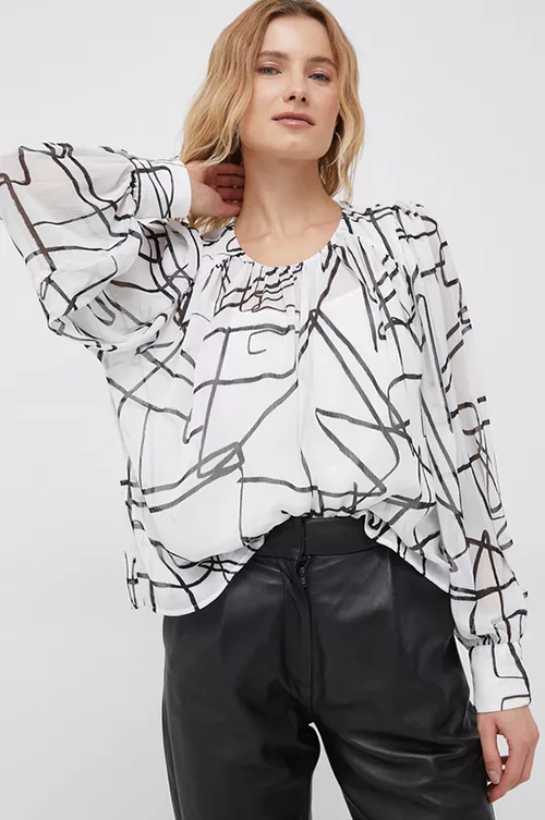 DKNY White Black Top