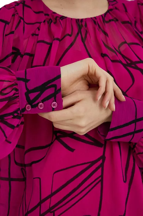 DKNY Fucsia Black Top