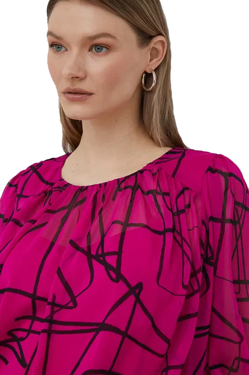 DKNY Fucsia Black Top