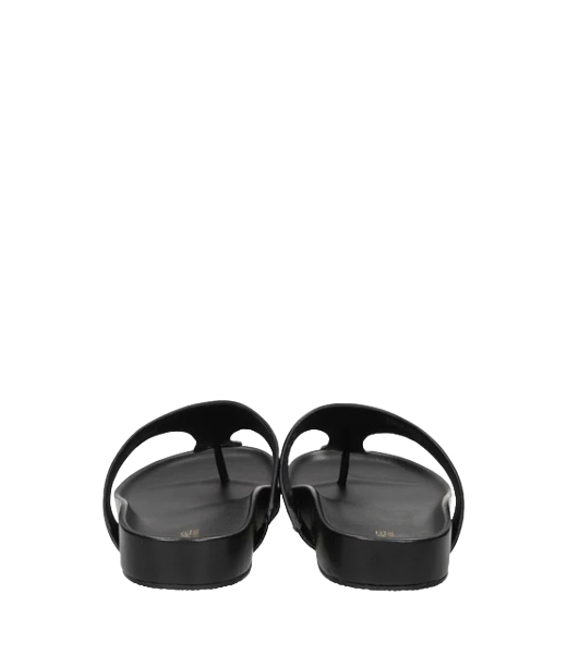 Lucinda Black Leather Thong Sandal
