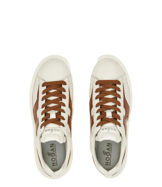 H-Stripes H Spezzata LE9 Brown H White Leather Sneaker