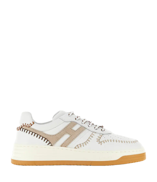 H630 Allacciato Infilature Beige Brown Stiches White Leather Sneaker